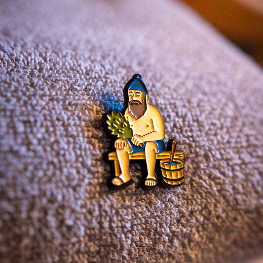 Sauna Man Pin