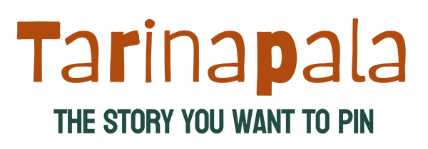 Tarinapala logo with the slogan: The story you want to pin